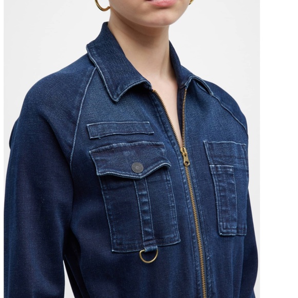 NWT $495 MOTHER The Racer Denim Jumpsuit in Catch Me If You Can - size XS! - Picture 8 of 9
